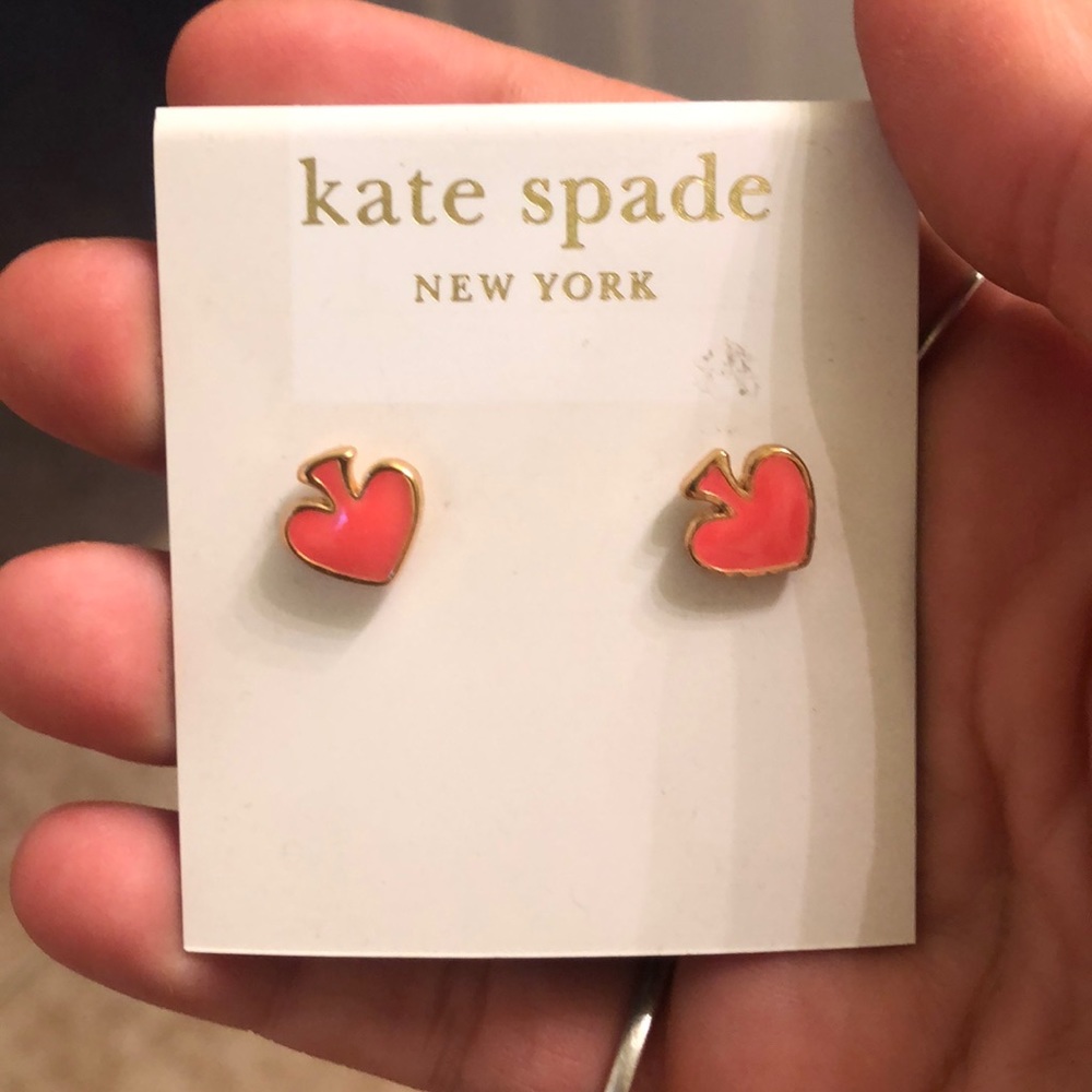Kate spade peach spade earrings